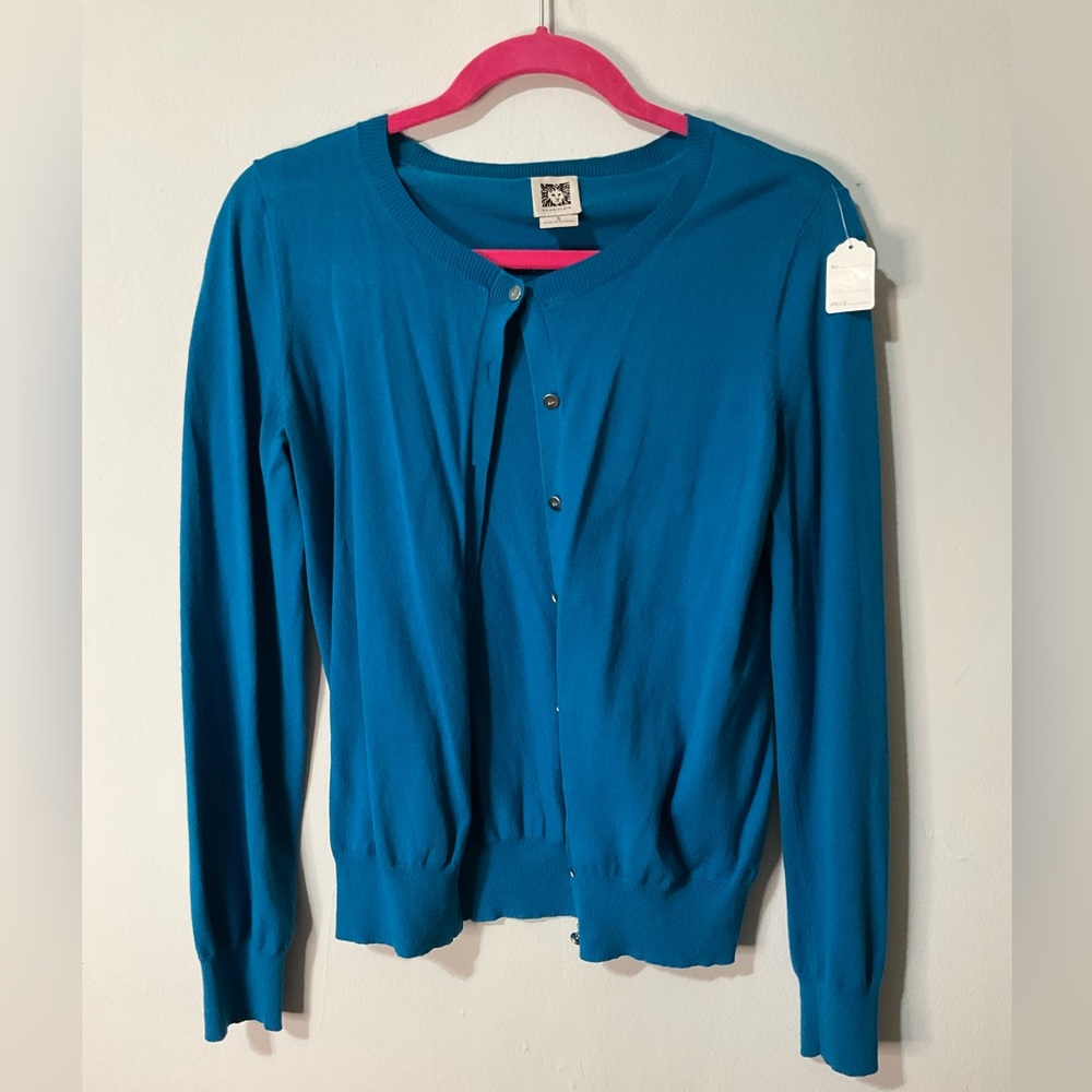 Small blue work cardigan